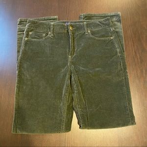 NYDJ Straight Leg Women's Green Velvet Jeans